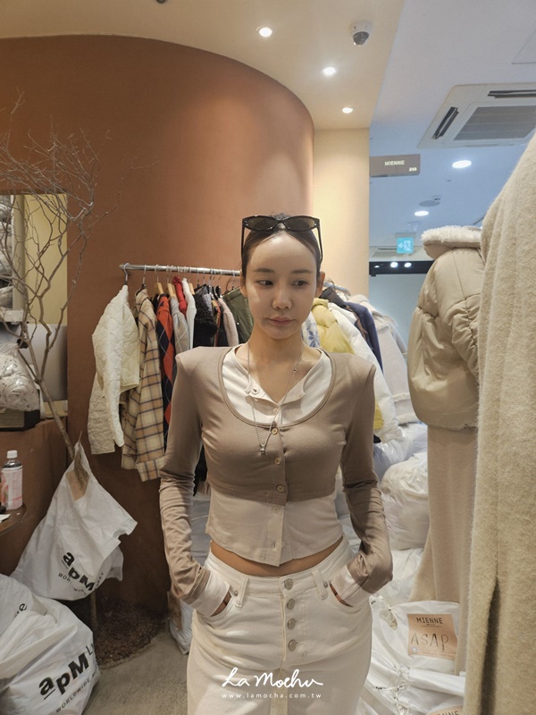 (限量商品)拼色假兩件顯瘦上衣